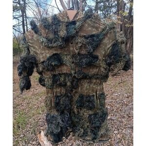 Red Rock Camo Ghille Jacket M/L Hooded Green Black Tan READ